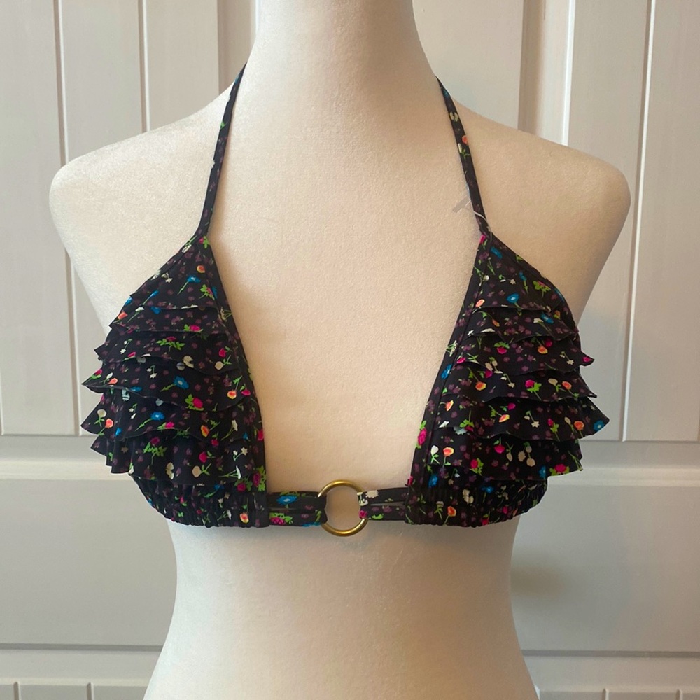 Victoria’s Secret Floral Ruffle Bikini Swim Top
